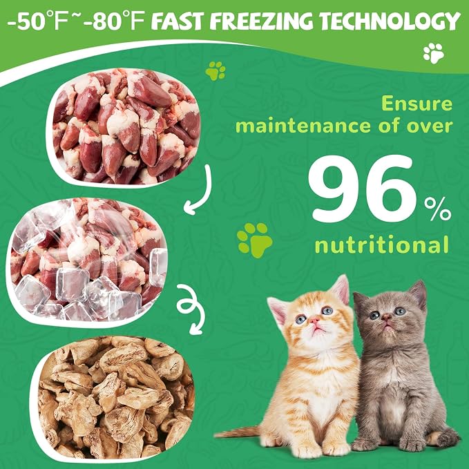 PAWUP Freeze-Dried Pumpkin Treats for Dogs & Cats, Freeze Dried Chicken Heart Pet Treats, High Protein Freeze-Dried Pet Food for Dogs, Cats, Fresh Ingredient