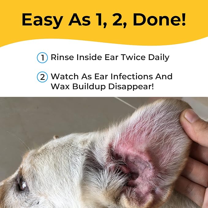 Smiling Paws Pets Comprehensive Pet Care Bundle: Tris Flush Dog & Cat Ear Cleaner Solution with Advanced Cat & Dog Skin Treatment Wipes
