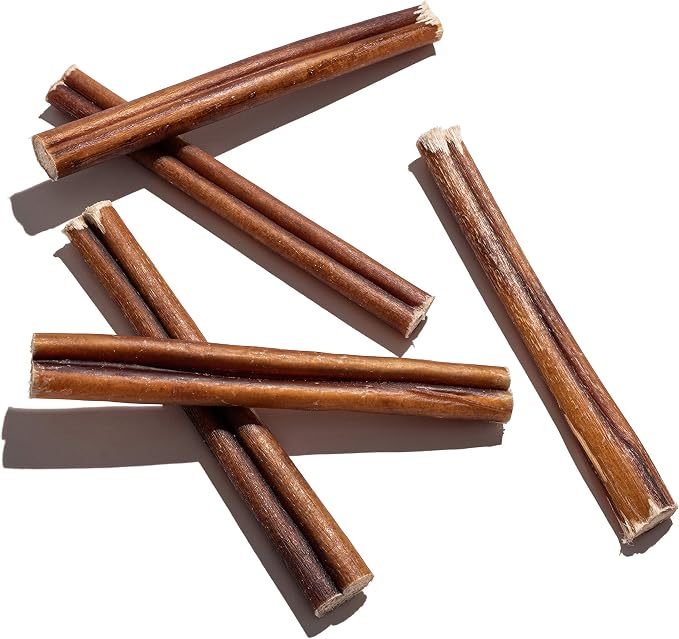 Jack&Pup 6-inch Bully Sticks for Dogs (40 Pack) Thick Pizzle Sticks | Long Lasting, Single Ingredient Chew Treat for Medium Dogs