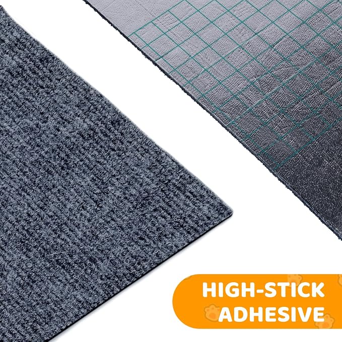 Cat Scratching Mat Self-Adhesive, 118'' x 15.8'' Trimmable Cat Scratch Pads Furniture Protector, DIY Climbing Cats Scratching Carpet for Couch, Door Frame or Wall Corner Protector (Light Gray)