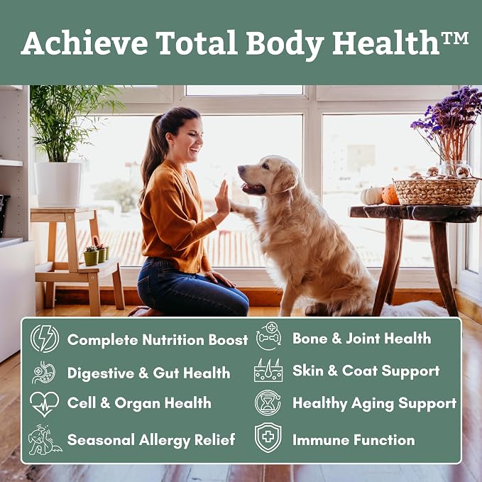 Wholistic Pet Organics Canine Complete - Dog Multivitamin Powder - 8 oz - Daily Dog Vitamins and Supplements for Homemade Food - Immune System, Skin, Coat & Overall Health - All Breeds - 22 Scoops