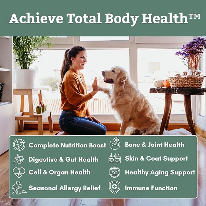 Wholistic Pet Organics Canine Complete - Dog Multivitamin Powder - 4 Lb - Daily Dog Vitamins and Supplements for Homemade Food - Immune System, Skin, Coat & Overall Health - All Breeds - 180 Scoops