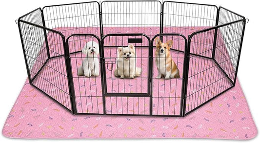 Sunheir Washable Pee Pads for Dogs 72"x72", Extra Large Reusable Puppy Pads Pet Training Pads for Dog Playpen, Waterproof Pee Pads for Puppy Playpen, Whelping Pad, Dog Playpen Indoor - Pink