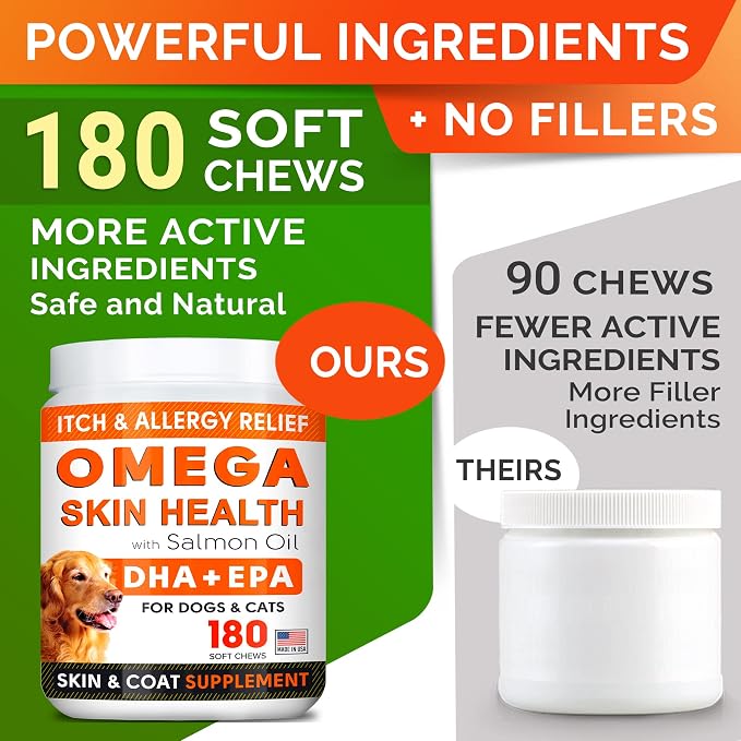 Senior Advanced Glucosamine Joint Supplement + Fish Oil Omega 3 Treats Bundle - Hip & Joint Pain Relief + Allergy and Itch Relief - Chondroitin, MSM + Omega 3 6 9, EPA & DHA - 120 + 180 Soft Chews