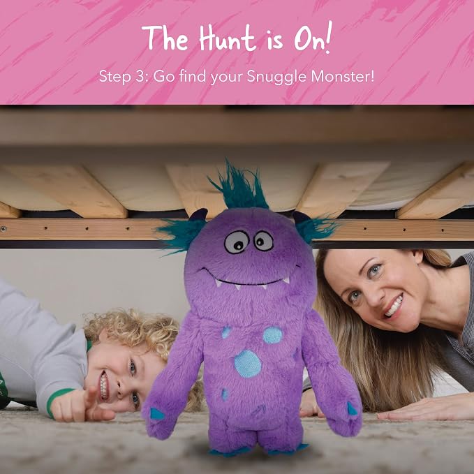 Continuum Games Snuggle Monster - Hide and Seek Bedtime Plush Toy and Book - Pink