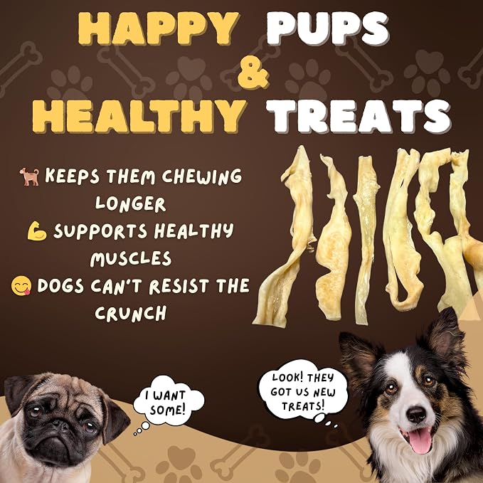 Woofley's Lamb Cheek Strips - 5 LB - Beef Cheek Dog Chews - No Hide Bones for Dogs