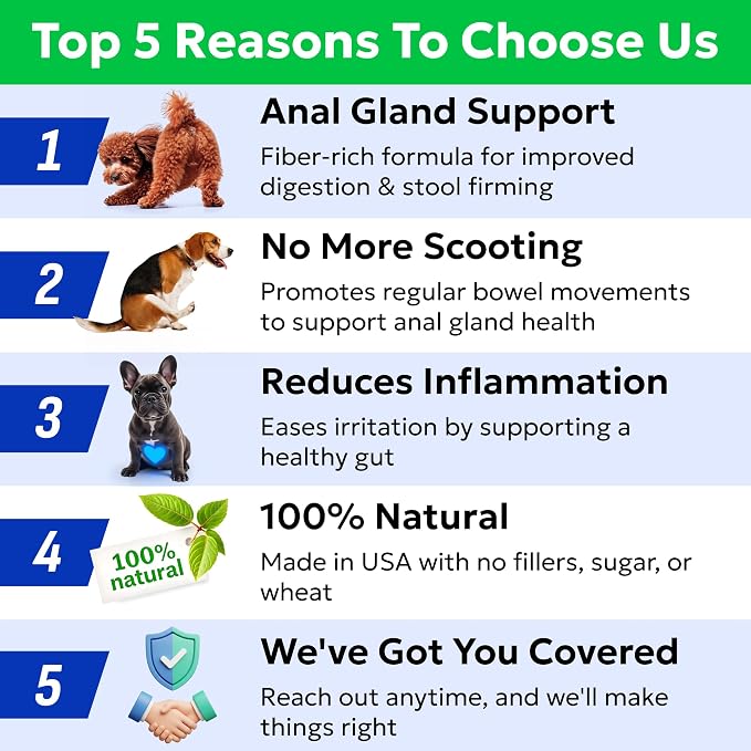 BARK&SPARK Dog Anal Gland Treatment Chews - AnalGland Support Supplement - Stop Scoot & Reduce Odor with Prebiotics & Digestive Enzymes - Bacon Flavor, 120 Treats