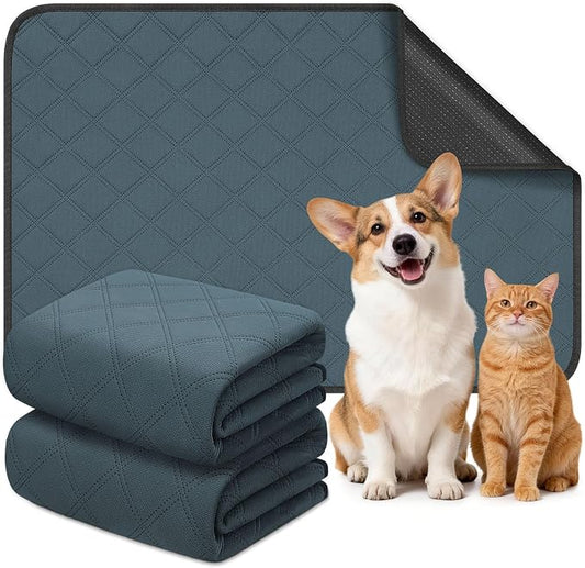 Siedihit Washable Reusable Pet Pee Pads, Absorbent Non-Slip Training Mat for Dog Cat Rabbit Puppy Kitten, Whelping Playpen Crate Bed Cage Home Indoor Outdoor (Medium - 2pack, Rectangle)