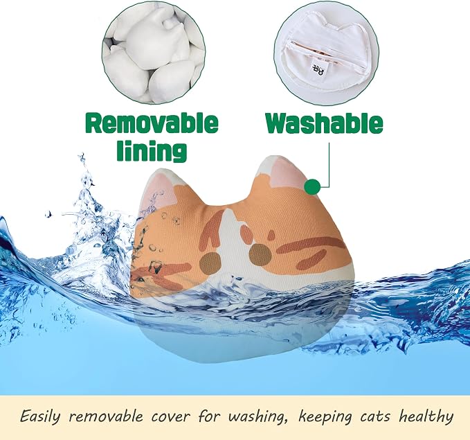 Gororong Premium Large 6" Cats Toy with Natural Catnip Inside for Indoor Cats - Bite Resistant & Refillable Cat Toys (Gamja)