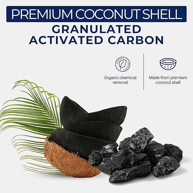 IPW Industries Bulk Activated Carbon - Coconut Shell Granular Activated Charcoal (GAC) for Water Filtration - Replacement Media for Pre and Post Carbon Water Filters (18 lbs)