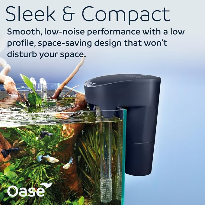 OASE BioStyle Power Filter for Aquariums up to 30 gallons, Multi-stage Filtration, Easy Maintenance, Quiet Hang on Back Filter, Navy Blue