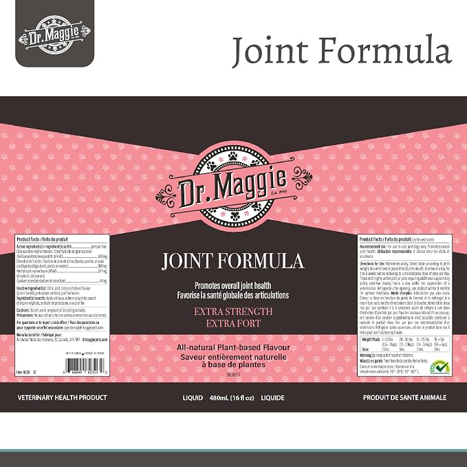 Dr. Maggie Joint Formula for Dogs and Cats with MSM, Glucosamine, and Chondroitin | 240 ml