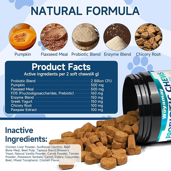 Woyamay Dog No Chew Spray & Probiotic Chews Bundle – Digestive Health + Behavioral Support for Dogs – Prevent Chewing, Licking & Biting While Supporting Gut Health, Immunity & Daily Comfort
