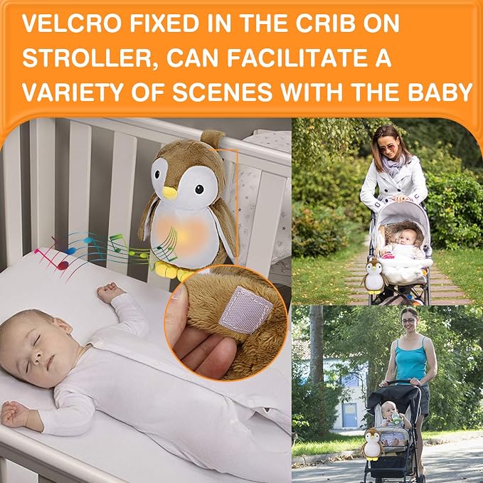 DEARBABY Baby Sleep Soother,Mom’s Heartbeat Sound and Lullabies Toddler Sleep Aid Toy Music Soothers for Sleep,Baby Registry Search,Plush Sleep Aid for Nursery Crib,Stroller,Travel Use