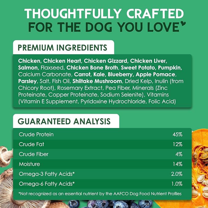 Farmland Traditions The Good List Air-Dried Dog Food, Premium Chicken & Bone Broth for Dogs, Protein Rich & Grain-Free Nutrition, 5.5 Pound Bag