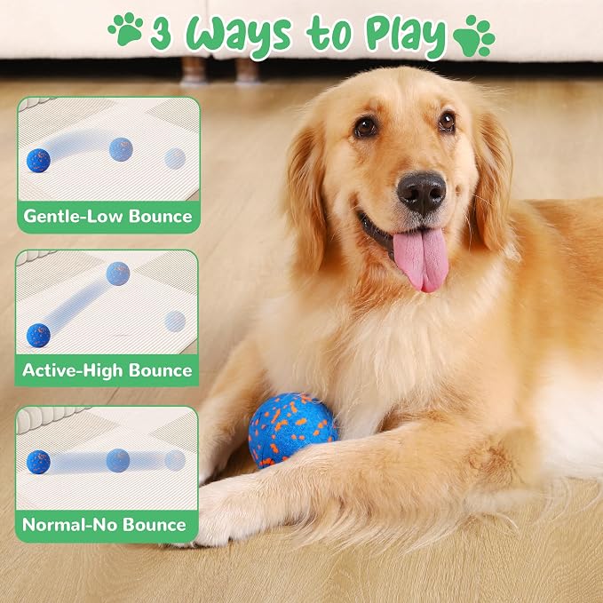 Smart Interactive Dog Toys,Vibrating Dog Ball,Pet Bounce Ball for Dogs (Small & Large),Chew-Proof Shell,Automatic Moving/Bouncing/Rotating, E-TPU Material,Ip68 Waterproof