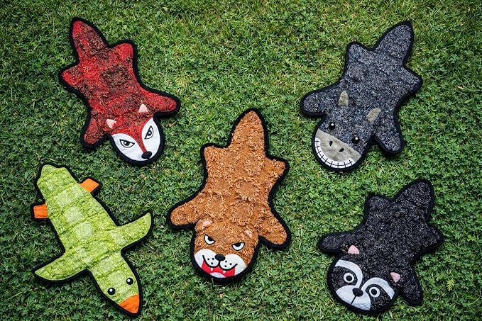 Jalousie 5 Pack Ultra Tough No Stuffing Squeaky Dog Toys for Large Dogs No Mess Interactive Durable Plush Chew Toy Indestructible Dog 6 Layers (5 Pack Ultra Tough Canvas Oxford, Large to XLarge)