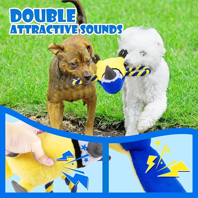 Rechargeable Interactive Moving Duck Dog Toy & Squeaky Parrot Dog Toy