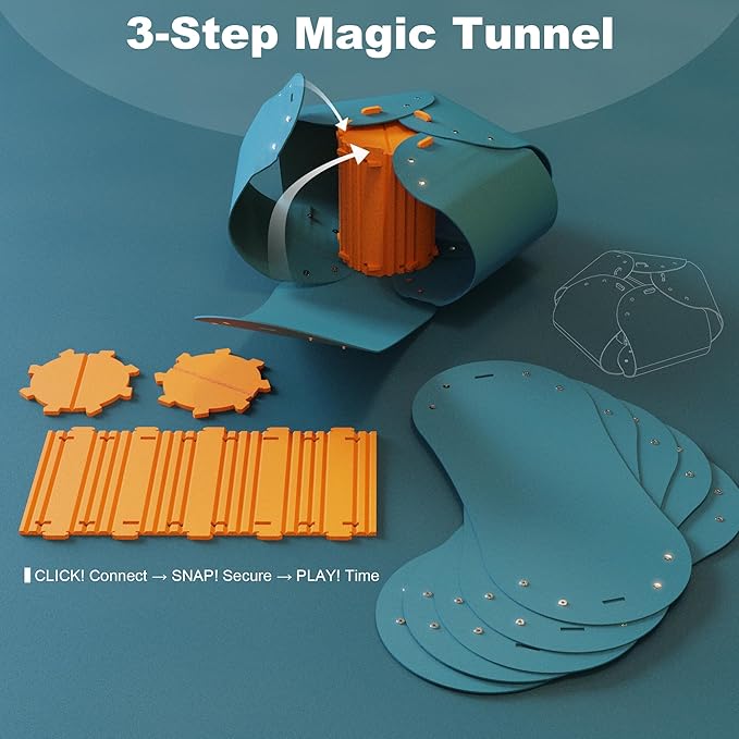 Cat Tunnel, Cat Cave for Indoor Cats Bed,Scratch Resistant Cat Toys for Medium Large Cats Hide and Seek Toy (Peacock Blue)