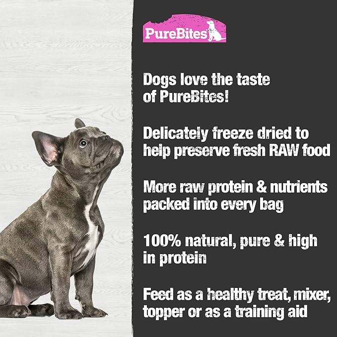 PureBites Salmon Freeze Dried Dog Treats, 1 Ingredient, Made in USA, 2.47oz
