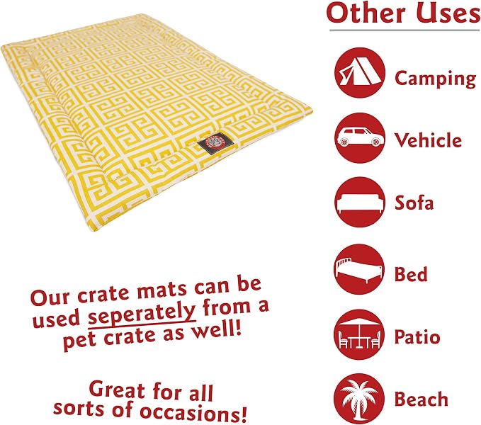 48" Towers Citrus Yellow Crate Dog Bed Mat By Majestic Pet Products