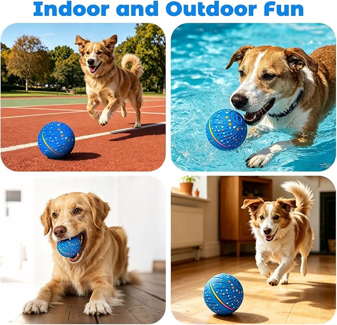 Smart Interactive Dog Toys Ball-Automatic Bouncing,3 Play Modes,E-TPU Material&Bite-Resistant,IP54 Waterproof，Automatic Rolling Balls Toy with Colorful Lights for Small Medium Dogs to Keep Them Busy