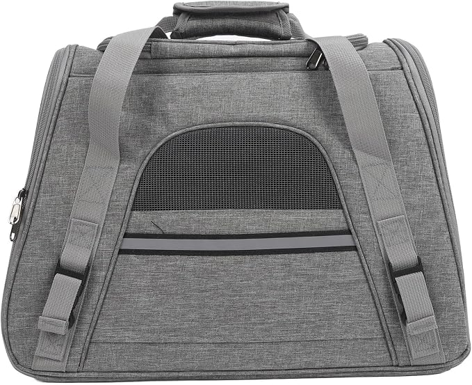 Large Capacity Dog Carrier Bag, Breathable Soft-Sided Design, Multi-Functional Pet Travel Carrier for Cats and Small Dogs, Stylish Space Capsule Look, Sturdy Cationic Dyed Polyester