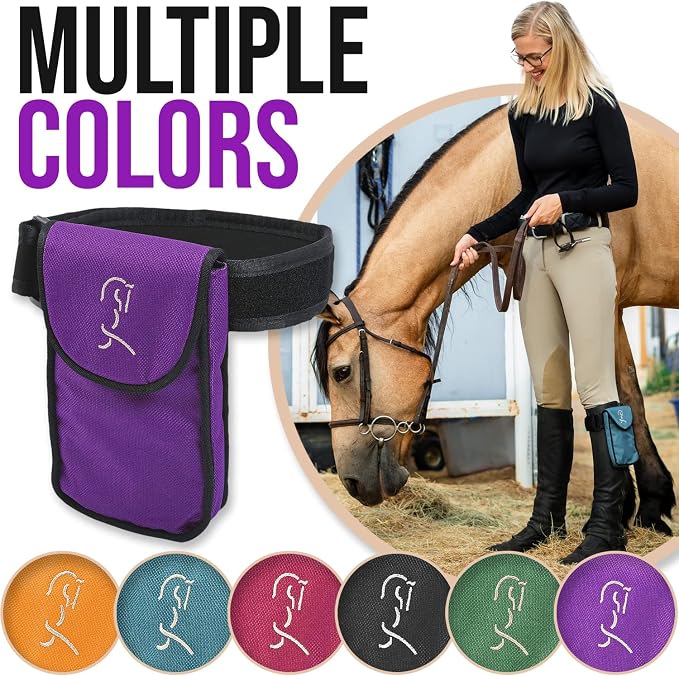 Woofhoof Equestrian Cell Phone Holder, XXL Purple On The Calf/Leg Band Holster - Perfect Horse Accessories, Universal Fit, Padded Strap, Magnetic Closure, Made of Durable Nylon, Machine Washable