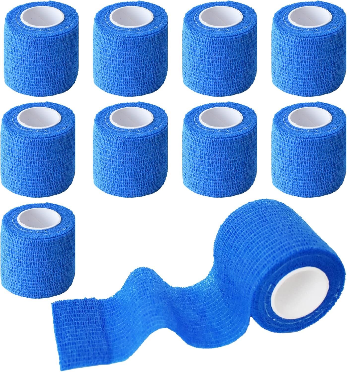 9 Pack 2" x 5 Yards Self Adhesive Bandage Wrap Self Stick Wrap for Ankle, Wrist, Finger, Sports, Breathable Cohesive Vet Tape for Pets (Dark Blue)