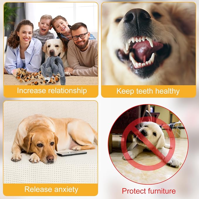 Sratte 10 Pcs Dog Squeaky Toys No Stuffing Crinkle Pet Toy for Aggressive Chewers Plush Teething Puppy Squeak Toys Animals Chew Supplies for Small Medium Large Pet, 10 Styles (Delicate Style)