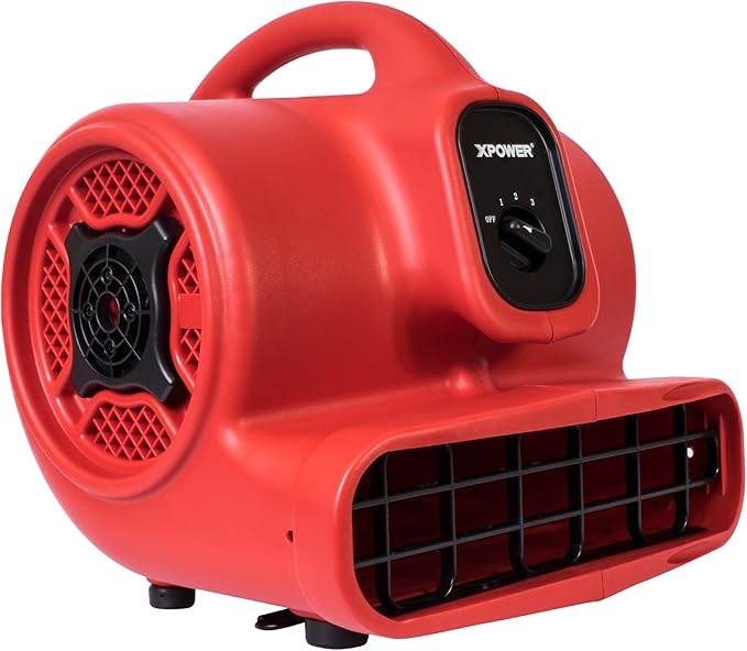 XPOWER P-430 Pro 1/3 HP 2000 CFM Centrifugal Air Mover, Carpet Dryer, Floor Fan, Blower, for Water Damage Restoration, Janitorial, Plumbing, Home Use