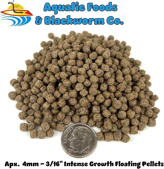 28-lbs 4mm Koi & Pond Fish Intense Growth Floating Pellets with Spirulina, Krill, Anchovy Meal. 4mm - 3/16" Intense Growth Floating Pellets...28-lb Box