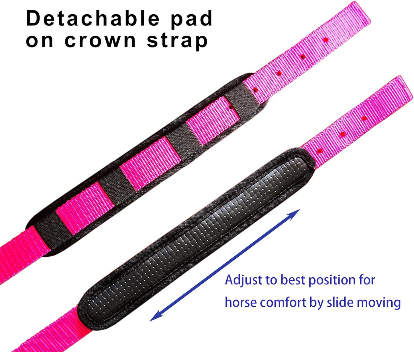 T TEKE Adjustable Horse Halters by Heavy Duty Soft Nylon, Padded with Anti-rubbing Waffle Neoprene on Both Crown & Nose