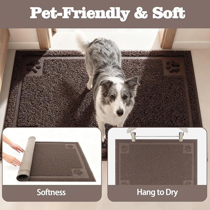 Darkyazi Pet Feeding Mat Large for Dogs and Cats,24"×36" Flexible and Easy to Clean Feeding Mat,Best for Non Slip Waterproof Feeding Mat (Coffee)