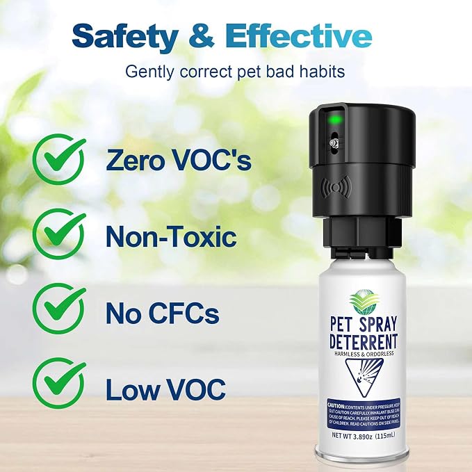 Cat Deterrent Spray Refill, Pet Spray Deterrent System, Motion Activated Cat System, Cat & Dog Odorless & Indoor, Up to 3 Feet Away, Pet Deterrent Spray Refill 1 Pack 3.89Oz