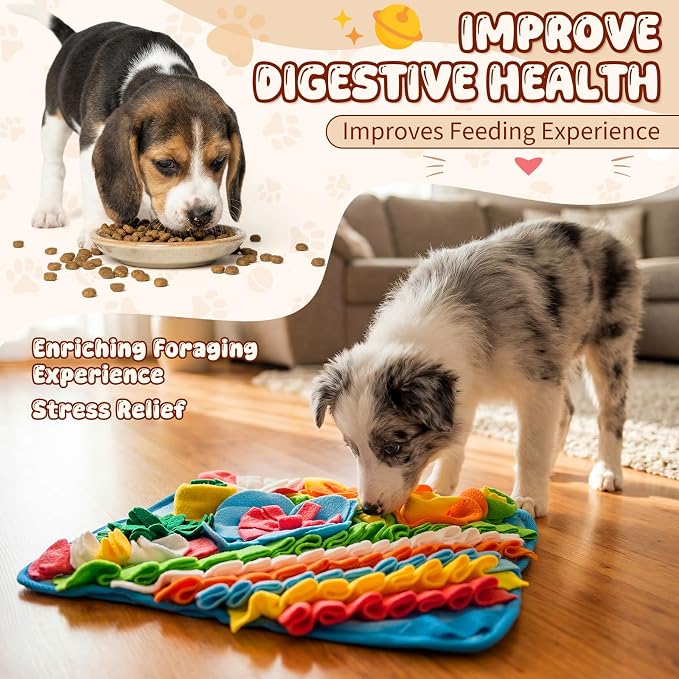 Yinkin 2 Pack Snuffle Mat for Dogs Slow Feeding Mat for Small Medium Breed Dogs Puppy 15.4 x 15.4 Inches Slow Feeder Toy Dog Interactive Nosework Toy Encourages Natural Foraging Skills (Classic Style)