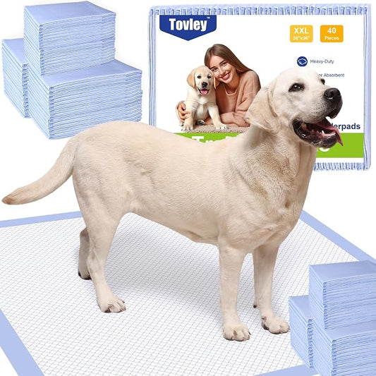 XXL Pee Pads for Dogs 36x36, 20 Count, Extra Thick XXXL Dog Pee Pads, 6-Layer Heavy Duty Holds Up to 12 Cups, Quick Dry Leak Proof Potty Training Pads for Large Dogs, Extra Large Puppy Pads