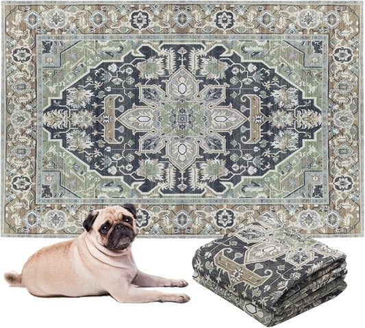 LOVEWAG Washable Dog Pee Pads, 36" x 48", Waterproof, Non-Slip, Super Absorbent, Reusable Machine-Washable, 2-Pack (Sage Forest)