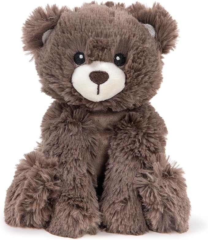 Calming Plush Dog Toy with Squeaker, Ultra-Soft Floppy Cuddle Companion, Coconut Scented, Bear, Small, 7.9”