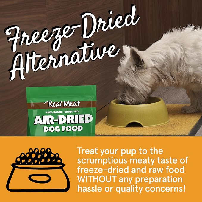 TRMC Real Meat Air Dried Dog Food w/Real Beef - Four 2lb Bag of USA-Crafted Grain-Free Real Meat Dog Food Sourced from Hormone-Free, Free Range, Grass-Fed Beef - Digestible, Natural, High Protein