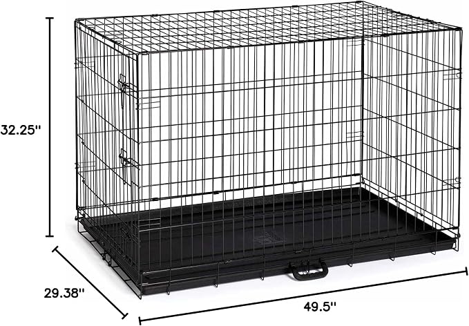 Prevue Pet Products Home On-The-Go Single Door Dog Crate - Extra Large Collapsible Dog Cage for Travel, Indoor, and Outdoor Use, Foldable Kennel Design, Deep Plastic Pan - XL, Black