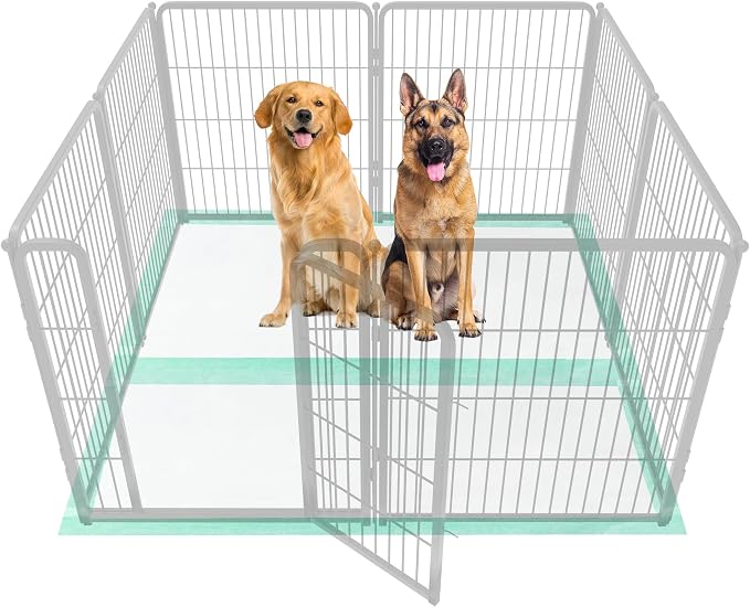 FXW XXL Puppy Pee Pads for Dogs 60x33.5 inch 100 Count, 5 Layer Super Absorbent & Leak Proof-Thickened Disposable Potty Training Pad, Fits 32" H 6/8 Panel FXW Playpen-Green (Playpen not Included)