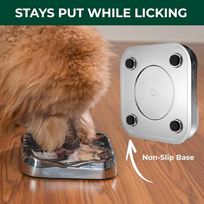 FXW IntoFlow Lick Mat, Premium Stainless Steel Dog Lick Pad, Durable Easy-Clean Textured Dog Enrichment Mat for Peanut Butter & Frozen Yogurt Treats | Patent Pending