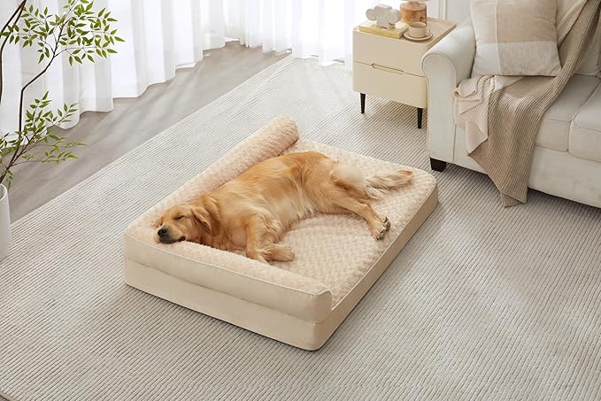 BFPETHOME Orthopedic Dog Beds for Large Dogs-Waterproof Sofa Dog Bed with Removable Washable Cover, Big Pet Bed with Waterproof Lining and Nonskid Bottom,Pet Bed for Large Dogs