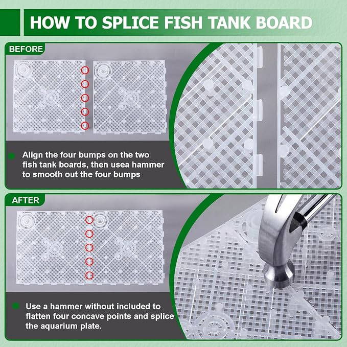 Sieral Under Gravel Aquarium Filter for 40-55 Gallon Tanks, 16 Pcs 5.7'' x 5.7'' Clear Plates, Under Gravel System with 4 Uplift Tube and 1 Filter Cotton, for Fish Tank Fresh and Saltwater