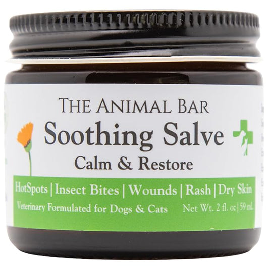Organic Soothing Salve for Dogs & Cats - Lick-Safe First Aid Wound Care & Skin Healing with Beeswax & Calendula for Cracked Paws, Noses, Hot Spots, Itchy Skin & Minor Wounds - 2oz
