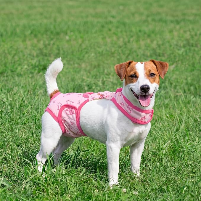 Lelepet Dog Diapers Female,Washable Reusable Dog in Heat Diaper,Leakproof Doggie Diapers for Female Dogs with Suspenders,Adjustable & Absorbent Pet Sanitary Pants for Period,Incontinence & Training
