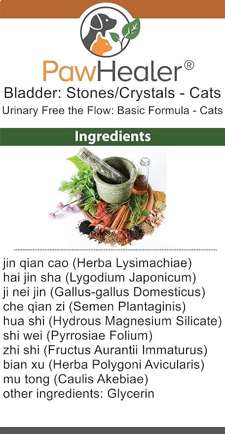 Cat & Small Dogs - Bladder Remedy for Stones & Crystals: 2 fl oz (59 ml) - Urinary Free The Flow - Basic - Works Great for Over 15 Years in The Herbal Business. …