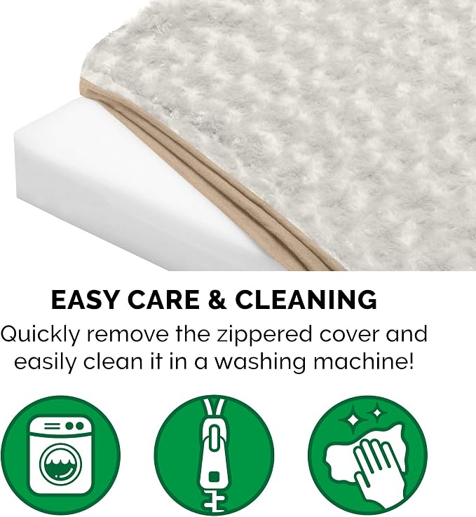 Furhaven Orthopedic Dog Bed for Large Dogs w/ Removable Washable Cover, For Dogs Up to 125 lbs - Ultra Plush Faux Fur & Suede Mattress - Cream, Jumbo Plus/XXL