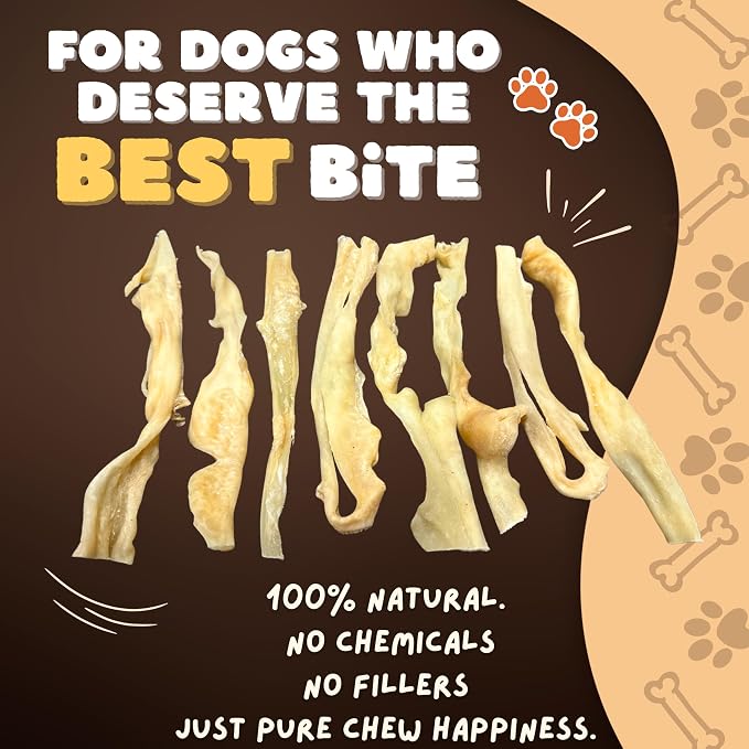 Woofley's Lamb Cheek Strips - 5 LB - Beef Cheek Dog Chews - No Hide Bones for Dogs